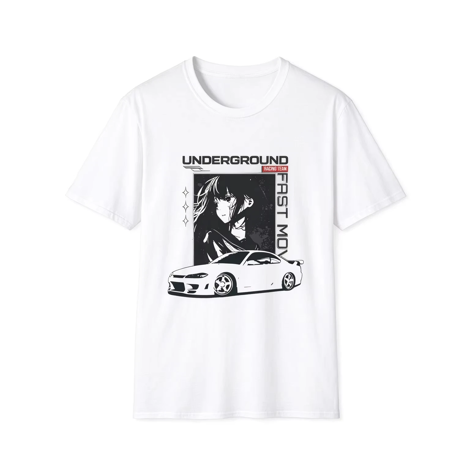 2026 New JDM Oversized Unisex Streetwear JDM Anime Girl Silvia Racing Car Graphic Tee Underground Drift Casual T Shirt