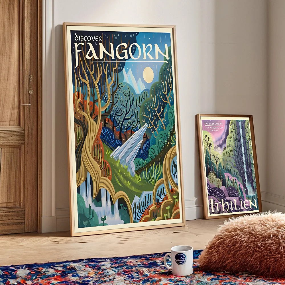 Ring Art PosterVintage Film Mordor Castle Lord Magic Movie Sticky Posters Vintage Room Bar Cafe Decor Nordic Home Decor