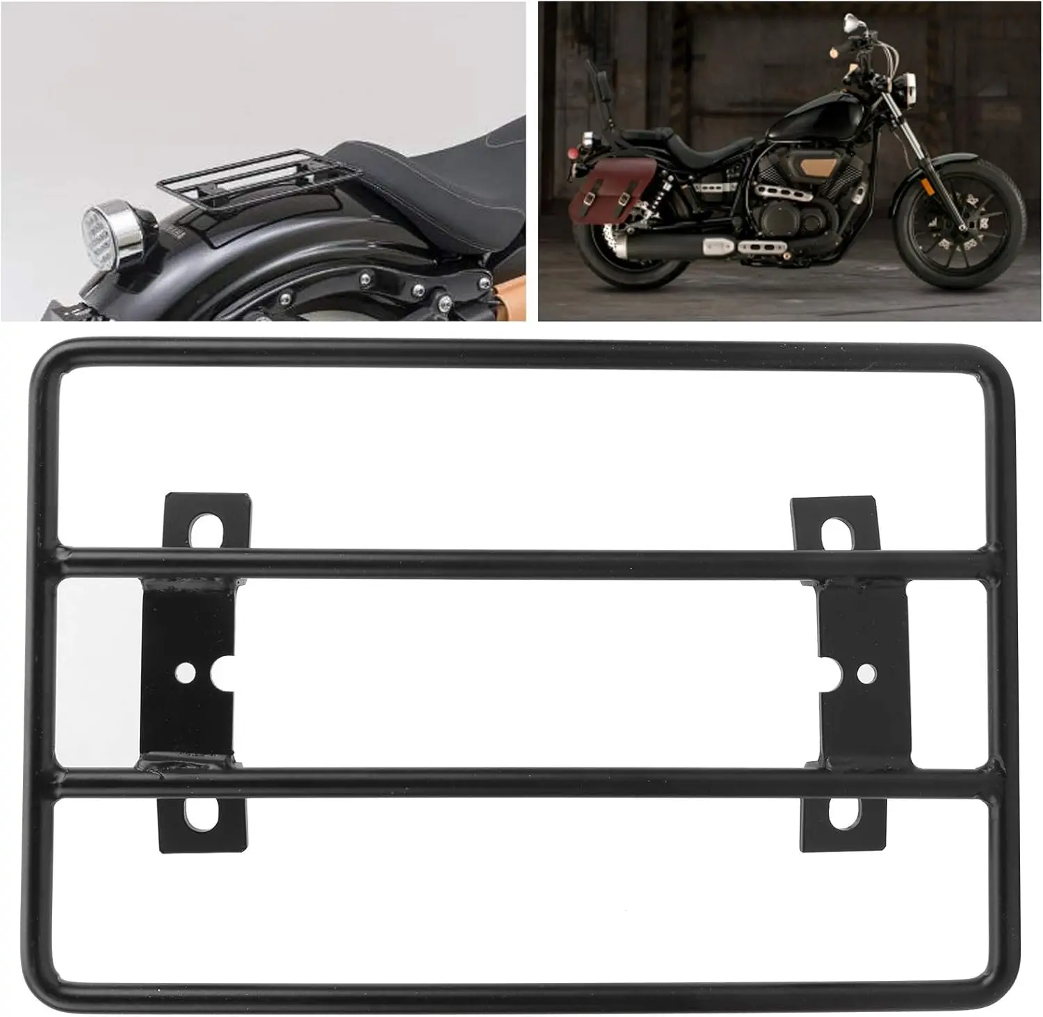 

Rear Fender-Motorcycle Luggage Rack, Rear Rack Solo Seat Luggage Shelf, Rear Luggage Rack Steel Pipe Bracket M516-B019-Black Fit
