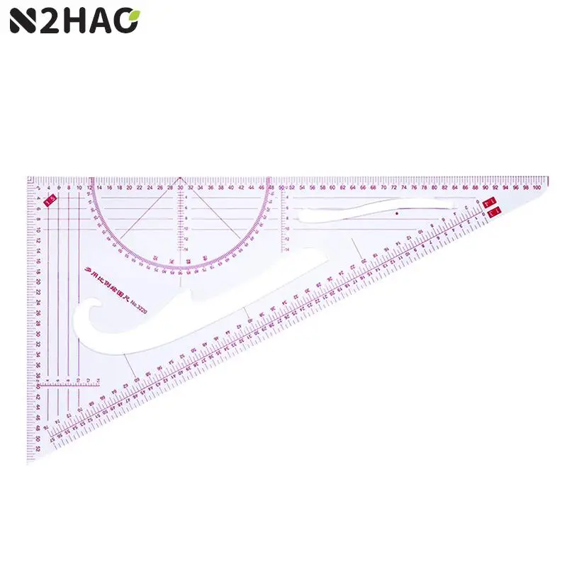 MultiFunction Triangular Scale Ruler Measure Plastic Dressmaking Tailor Sewing For Students Designers Pattern Maker&Tailor