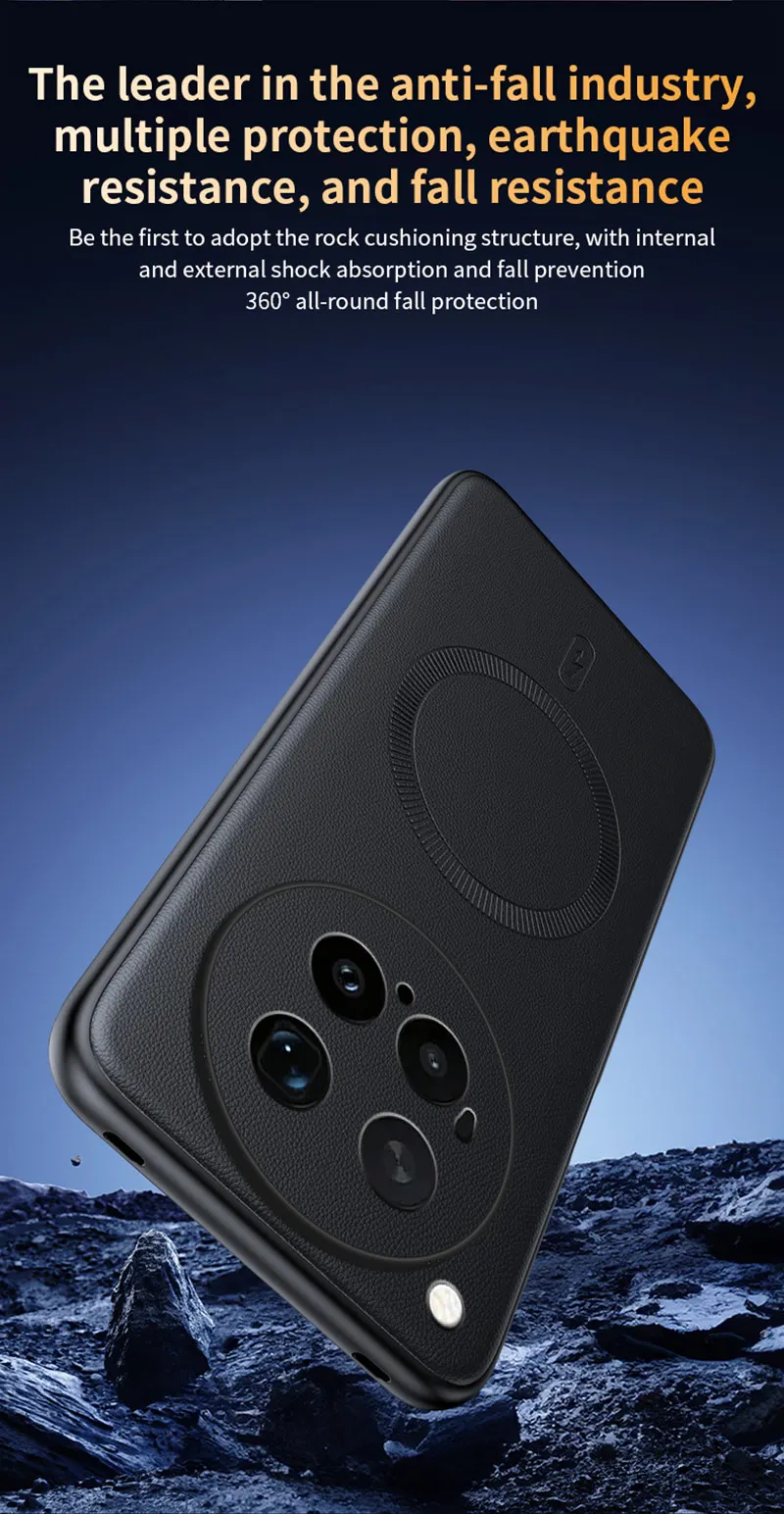 Für Vivo X500 Pro Max: Magnetische Lederhülle mit Schutzfunktion, Anti-Fingerabdruck, rutschfest, aus PC+TPU. – Detail 15