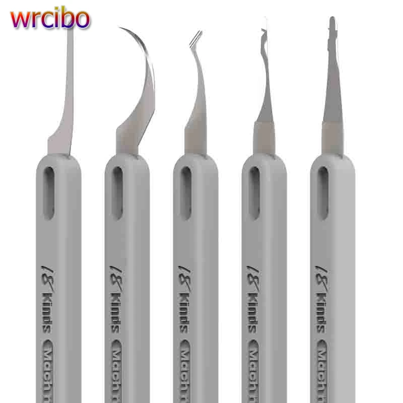 

18 Kinds 5-in-1 Hand Polished Knife Kit For Motherboard Scraper IC CPU Cutting/Glue Removal/Prying/ Disassembly Blade Tool