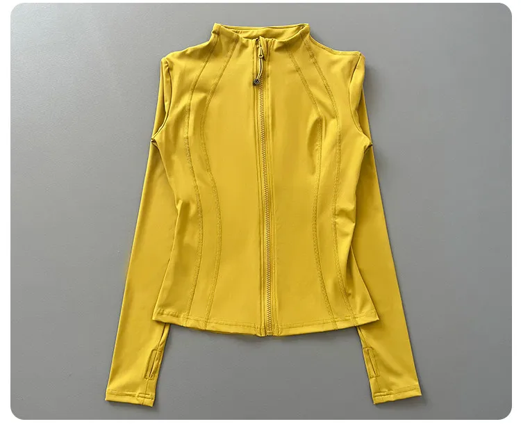 Damen Sportjacke mit Reißverschluss, Langen Ärmeln und Daumenlöchern, Slim Fit, Schnelltrocknend für Laufen, Fitness, Yoga und Sport – Detail 13