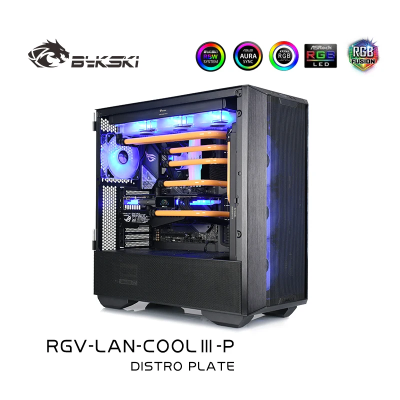 BYKSKI Acrylic Board Distro Plate Kit  Solution for LIANLI Ghost Axe III Computer Case  for CPU/GPU Water Cooling