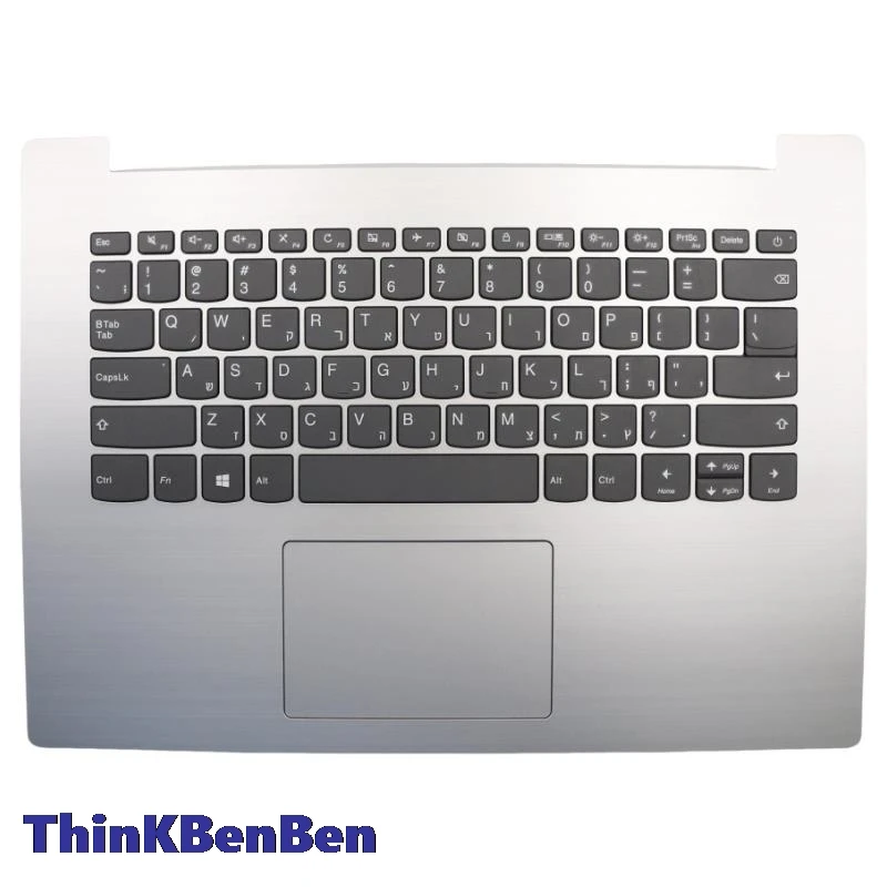 Funda superior para teclado HB hebreo, Israel, gris Platino, reposamanos, carcasa para Lenovo Ideapad 330, 14, 14AST, 14IKB, 14IGM, 5CB0R13863