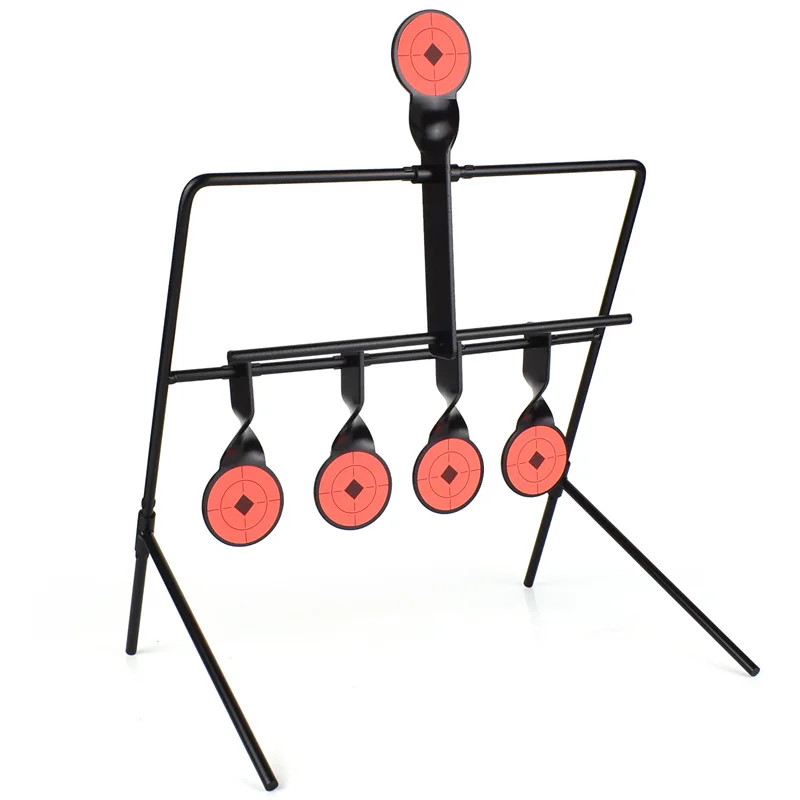 

Rotating Metal Target Stand 4+1 Shooting Training Iron Targets for Airsoft, Air Rifle, Air Pistol