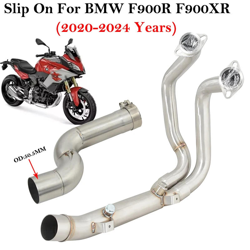 

Slip On For BMW F900R F900XR 2020 2021 2022 2023 2024 Motorcycle Exhaust Escape Systems Front Mid Link Pipe Connect 51mm Muffler