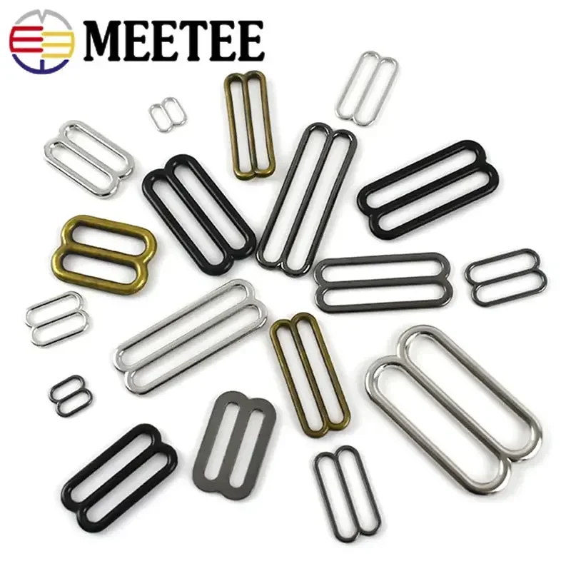 20/30Pcs Metal Tri Glide Buckle 6-50mm Adjuster Slider Bikini Clasp Bags Strap Belt Hook Garment Webbing Leather Craft Accessory