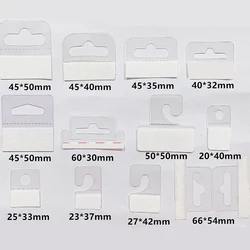 100 Pcs PVC Slot Hole Adhesive Hang Tabs Hook Merchandise Package Box Bag Hangers Peghooks Display For Store Retail Display