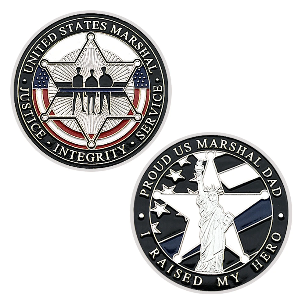 United States Marshal Service Commemorative Coin Statue of Liberty Plated Challenge Coin Collection Gift