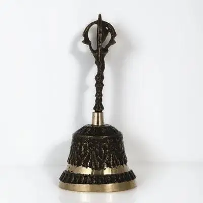 

Black Bell Premium Hard Metal Tabletop Decorative Bell for Home Buddhism Decor Retro Style Desktop Accent