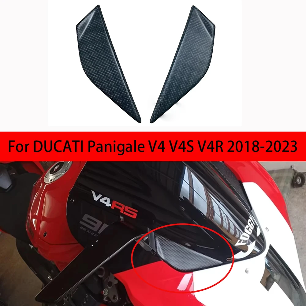 

Motorcycle Carbon Fiber Rear Mirror Cover Front Fairing Modified Parts Decorate Cap For Ducati Panigale V2 V4 V4S 2018-2024