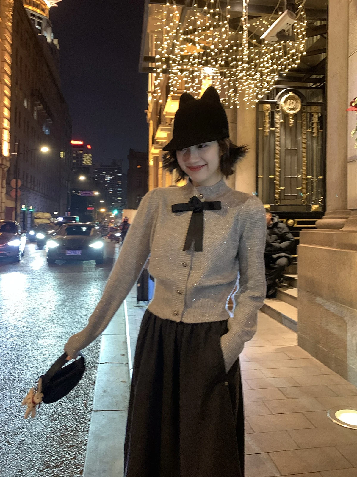 

Princ Diary, ограниченная серия, блестящий свитер со съемным узлом и серебряным зубом, пузырьковый свек, затягивающий пояс