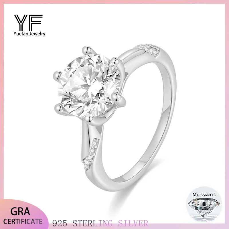 

925 Silver Certified Rings 1/2/3CT Moissanite Gold Filled Rings Women Engagement Ring Wedding Ring Woman Rings Jewelry Christmas