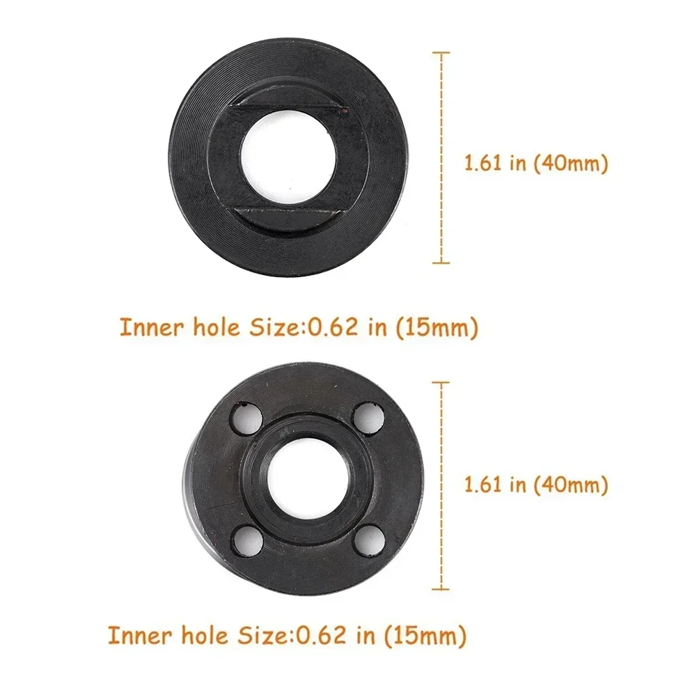 2szt M16 Gwint Szlifierka kątowa Wewnętrzna zewnętrzna nakrętka kołnierzowa Zestaw 16mm Gwint wrzeciona Szlifierka kątowa Montaż Mocowanie Elektronarzędzie
