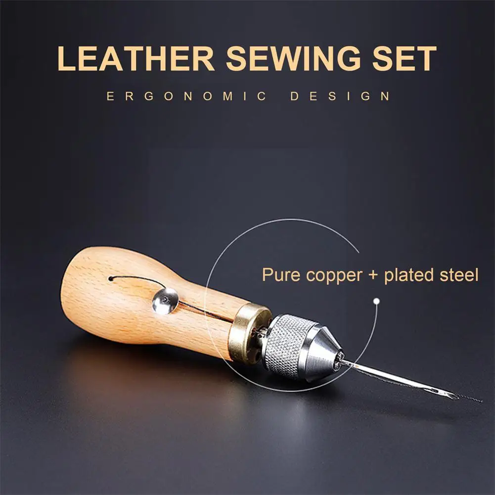 DIY Leather Sewing Awl Thread Kit Manual Sewing Machine Canvas Tool Repair Shoemaker Stitching Stitcher Craft Speedy Leathe C3Q1