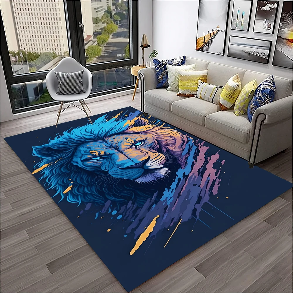 

3D Dream Lion Animals Cartoon Carpet Rug for Home Living Room Bedroom Sofa Doormat Decor,Kid Play Area Rug Non-slip Floor Mat