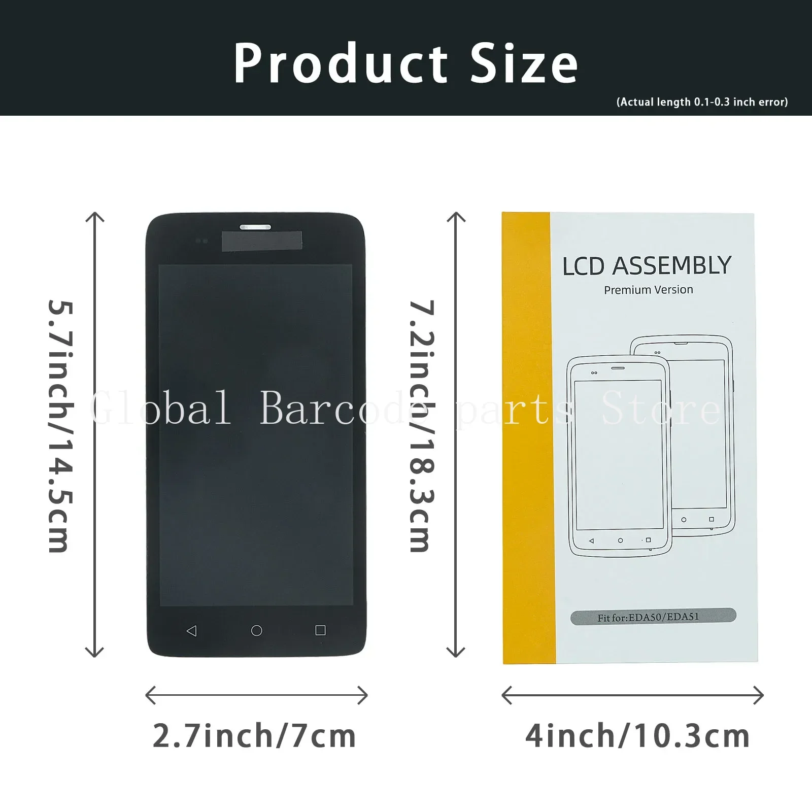 Módulo LCD de 5 unidades com digitalizador de tela de toque para Honeywell EDA51