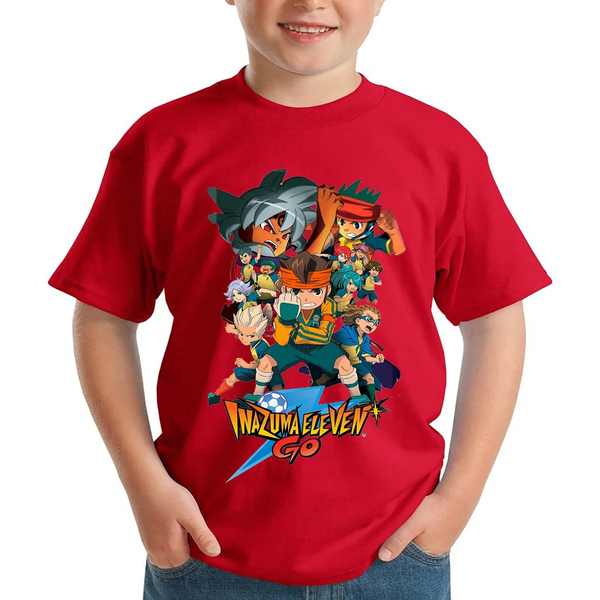 Camiseta Harajuku Inazuma Eleven Go para niños, camisetas de Anime Y2K, ropa de moda para niños, camiseta de manga corta de dibujos animados para niños y niñas