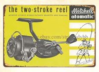 bedroom styles 1950s Mitchell Otomatic Two-Stroke Reel fishing metal tin sign