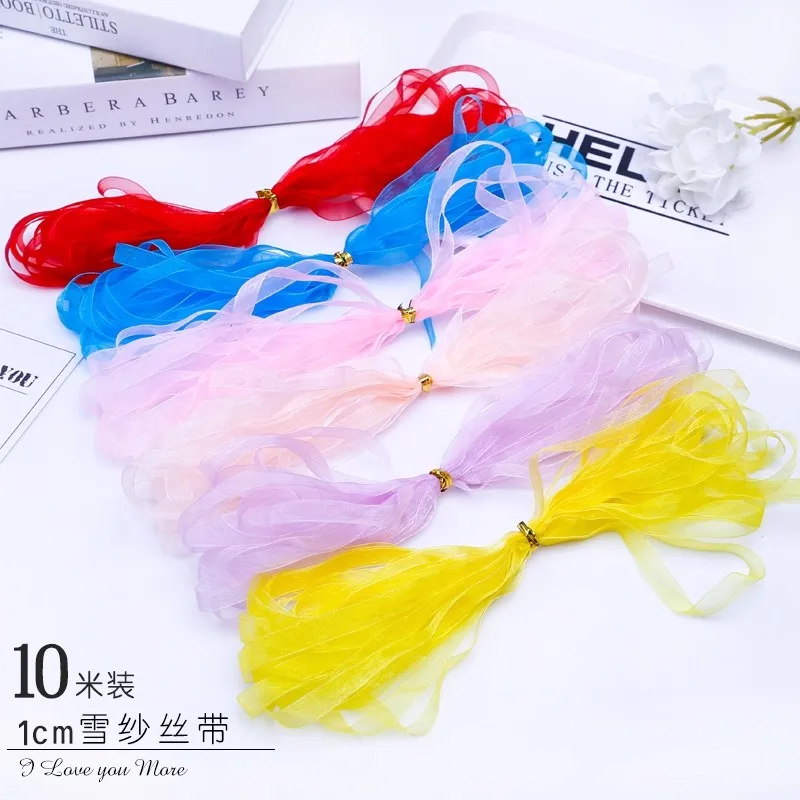 

0.6cm/1cm Chiffon Organza Ribbon Sewing Fabric Wedding Christmas Supplies Craft Gift Wrapping Headwear DIY Clothing Accessories