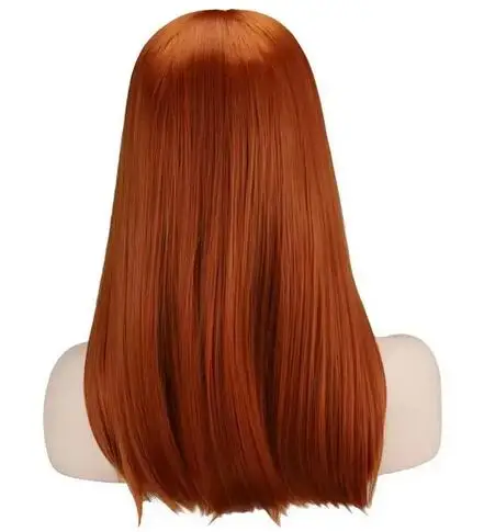 New Black Widow Natasha Romanoff Cosplay Wig Middle Parting Red Brown Heat Resistant Synthetic Hair Wigs