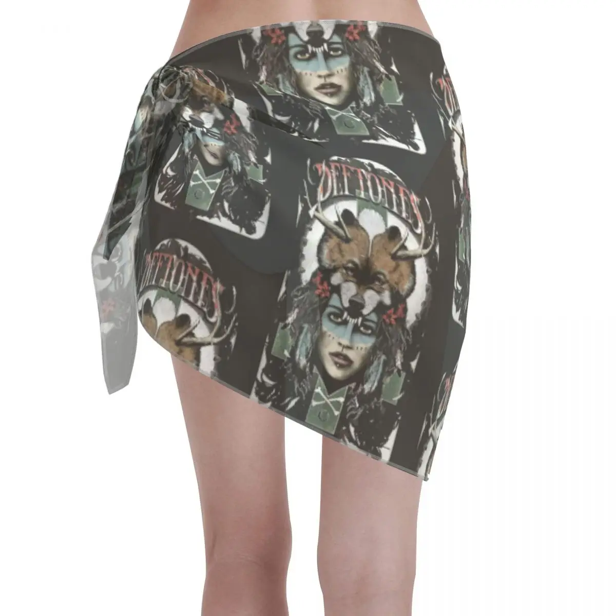 فستان شاطئ كاجوال مخصص لفرقة الموسيقى D-Deftones فستان شاطئ قصير للنساء لملابس السباحة