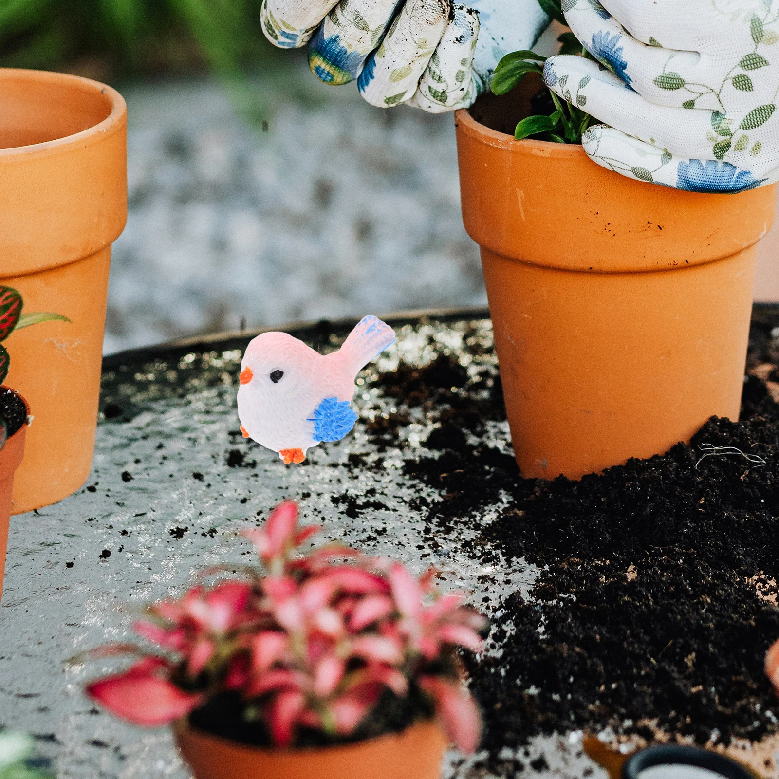

4 Pcs Micro-landscape Bird Decoration Statue Model Mini Animal Sculpture Ornaments Resin Figures