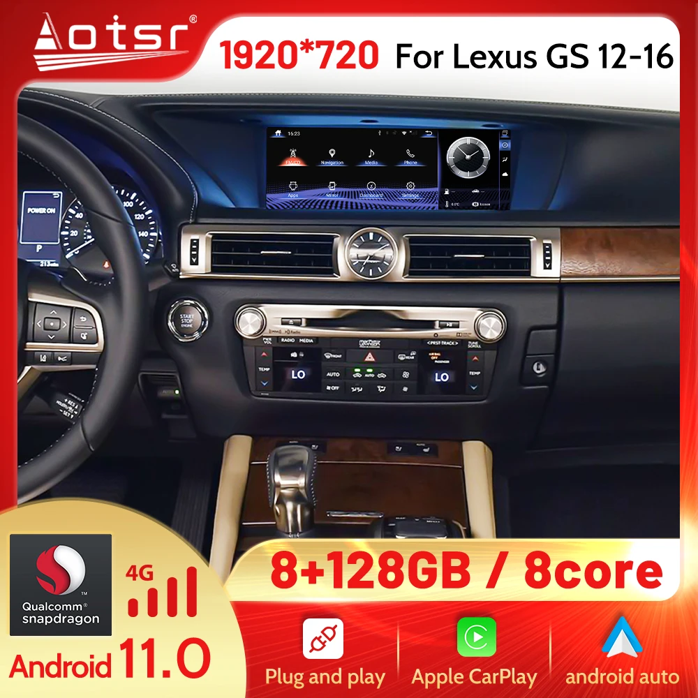 Android 11 Car Radio Multimedia Player For Lexus GS200t GS300 GS350 GS450h 2012-2016 Auto GPS Navigation CARPLAY Stereo Headunit