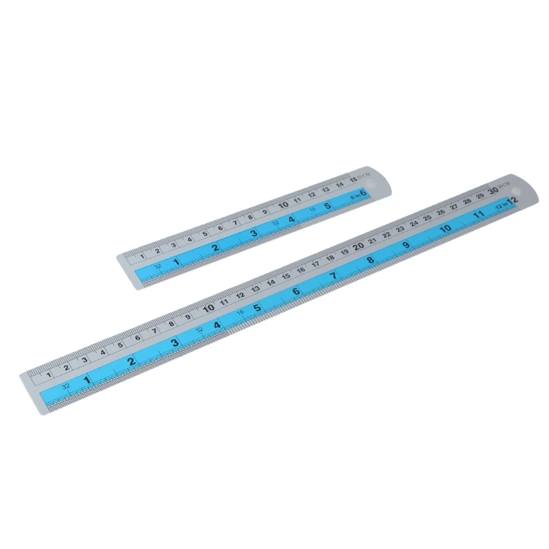 6in & 12in Professional Straight Edges Ruler with Imperials & Metric Measurement
