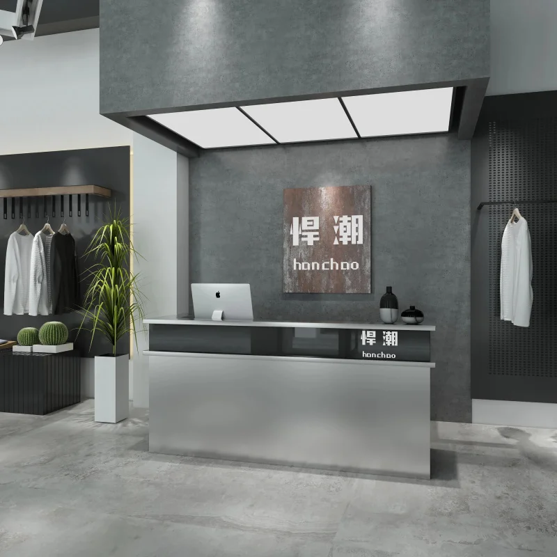 custom.More Design Modern Style Color Customizable Commercial Furniture Hotel Office Building Supermarket Reception Desks