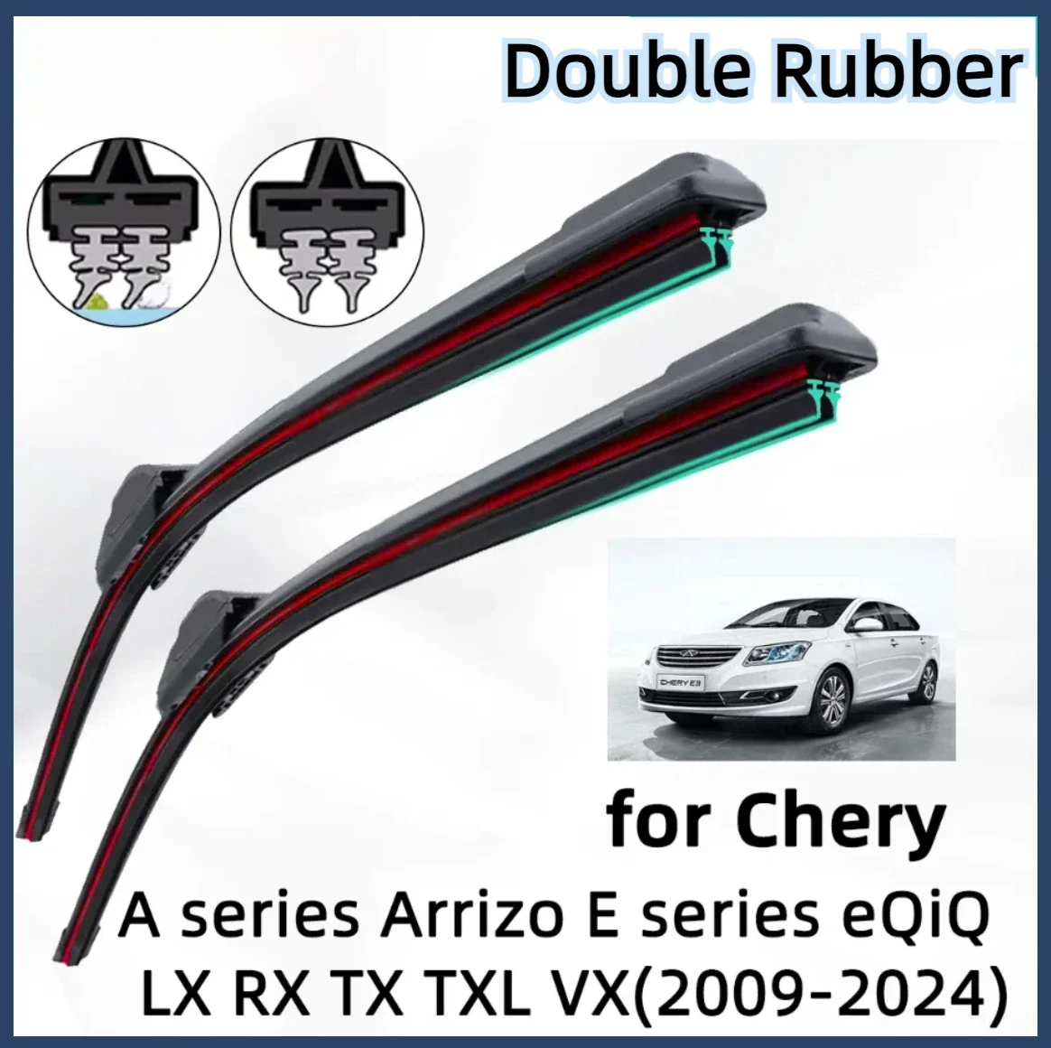 

Double Rubber Car Wiper for Chery A series Arrizo E-SUV LX RX TX TXL VX Front Wiper Blades Brushes CutterAccessories Windscreen