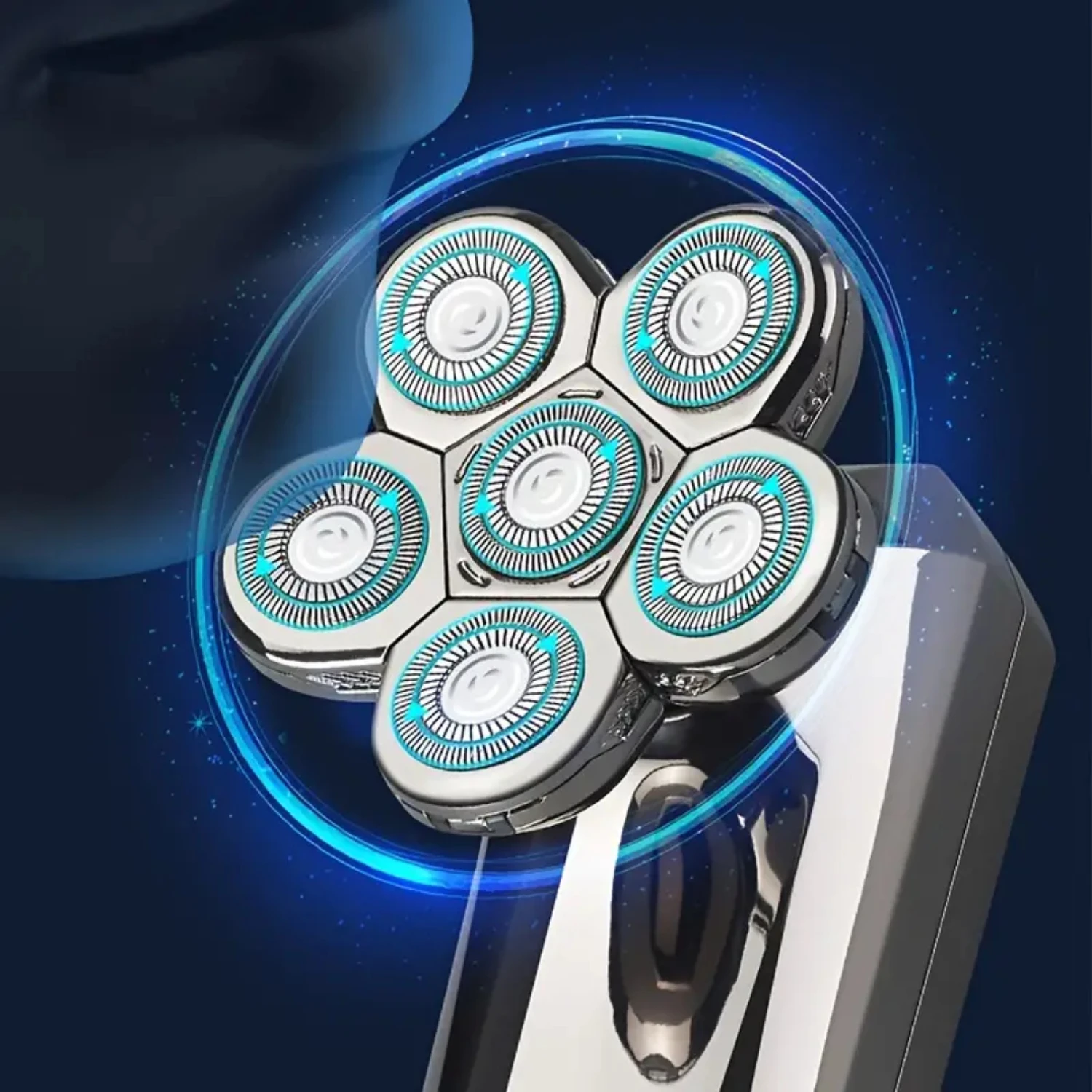 

Electric Head Shaver LED Display Men's Cordless Rechargeable Wet/Dry Skull & Bald Head Waterproof Razor With Rotary Blades