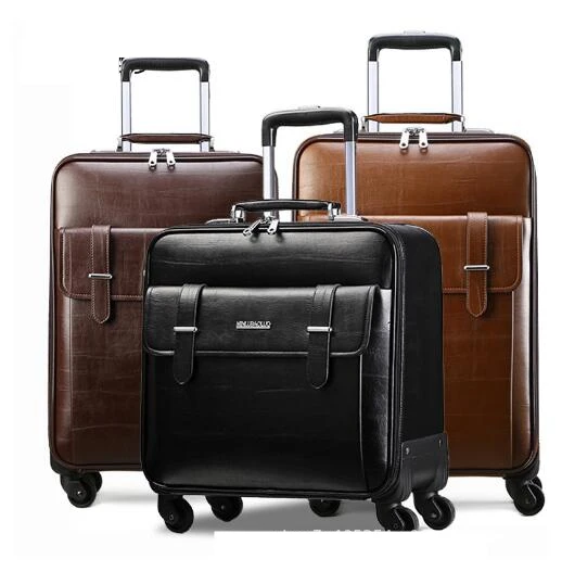 24 inch leather Luggage Suitcase Men Business Travel Suitcase 20