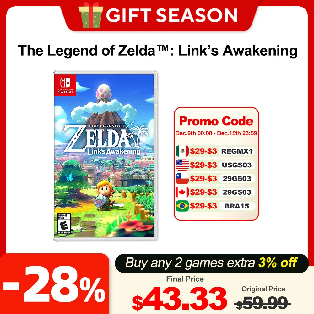 The Legend of Zelda Link's Awakening ofertas de juegos de Nintendo Switch 100% tarjeta de juego física Original Genre de aventura para Switch OLED