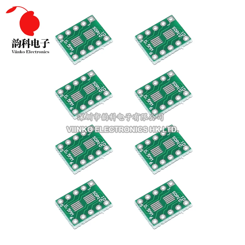 10PCS SOT23 MSOP10 UMAX to DIP10 Transfer Board DIP Pin Board Pitch Adapter