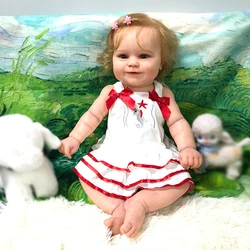 55CM Full Body Silicone Reborn Baby Doll Girl Toddler regalo di bambola fatta a mano di alta qualità