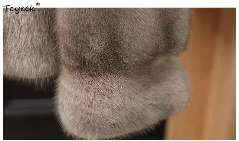 معطف فرو المنك الطبيعي الفاخر من Tcyeek للنساء 2025 ملابس شتوية دافئة من المينك بالكامل معاطف من الفرو الحقيقي للسيدات مقاومة للبرد فورور فام #4