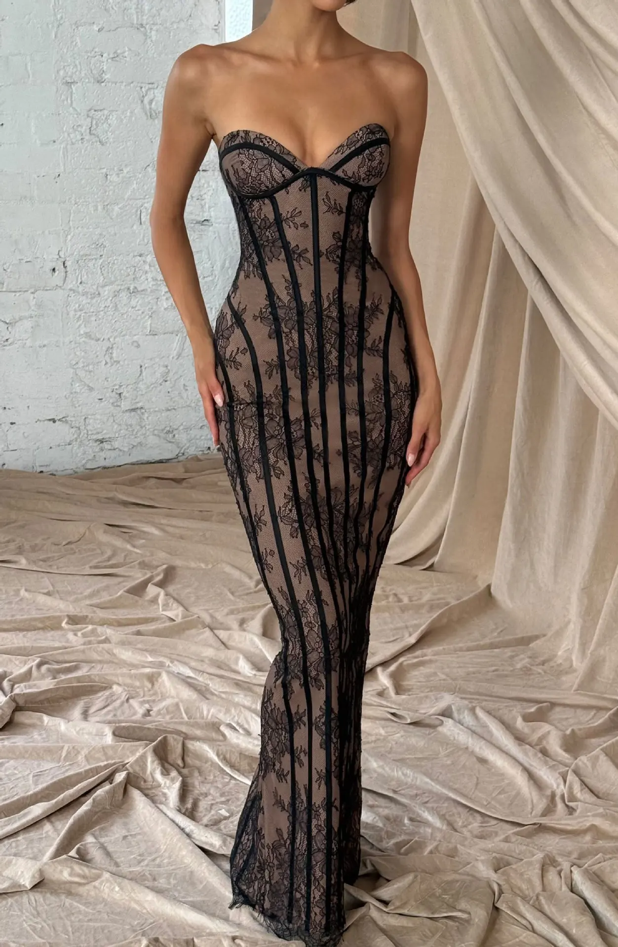 

Fashion Striped Floral Print Dress Sexy Off Shoulder Backless Adjustable Waistband Slim Vestidos Woman Party Evening Gowns