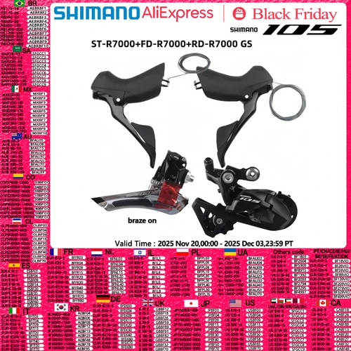 Grupo SHIMANO R7000 105 R7000 2x11s Desviadores Desviador delantero de bicicleta de carretera + Desviador trasero + Actualización de palanca de cambios de 5800