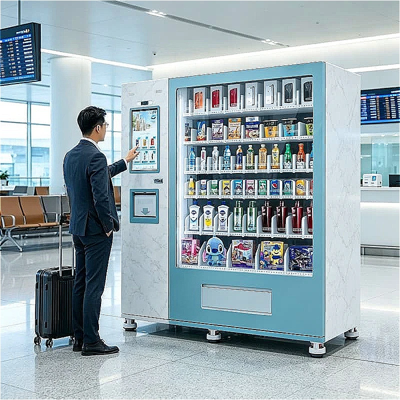 Cold Drink Vending Machine 220V 5 Shelf 40 Slot Cooling System 15.6 Touch Screen For Mall Hospital Station Customized