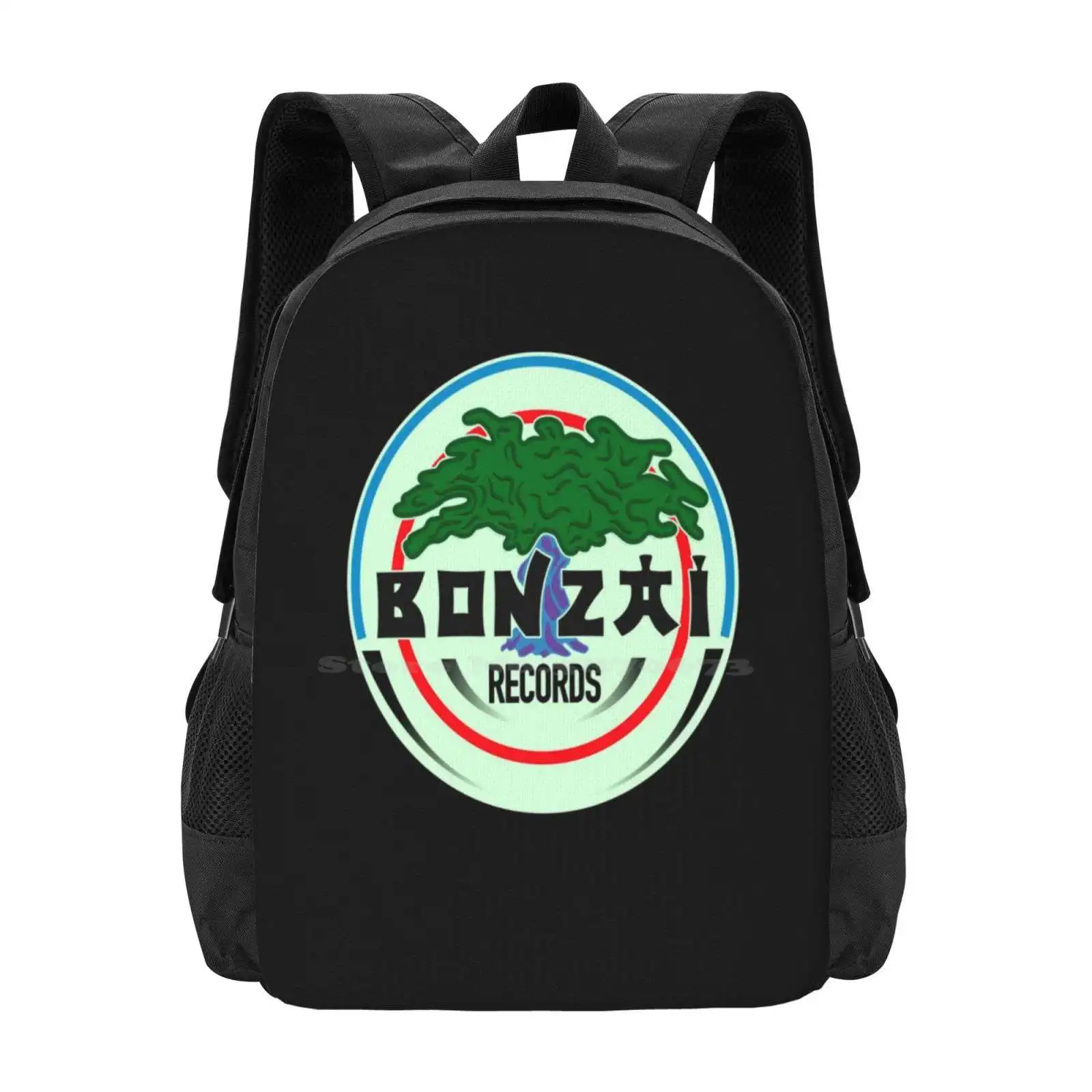 

Bonzai Records Hot Sale Schoolbag Backpack Fashion Bags Hardcore Techno Goa Rave Trance Bonzai Music Vinyl 90S Dj Party Deejay