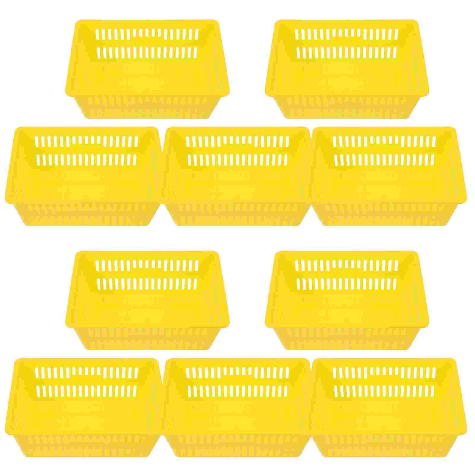 

10 PCS Coin Vending Machine Basket Desk Groceries Baskets Plastic Box Yellow Storage Bins