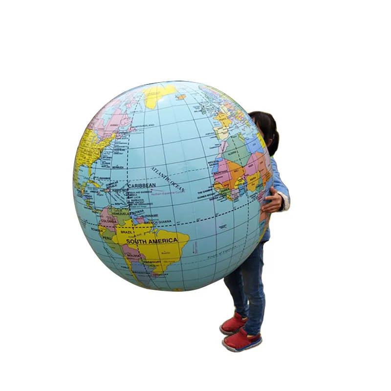 Balão inflável de 90cm, adereço de ensino, versão em inglês, bola de mapa inflável, iluminação de geografia infantil, brinquedo infantil