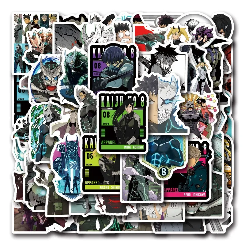 55pcs Kaiju No. 8 Graffiti Stickers Suitcase Water Cup Laptop Scooter Computer Decorative Stickers