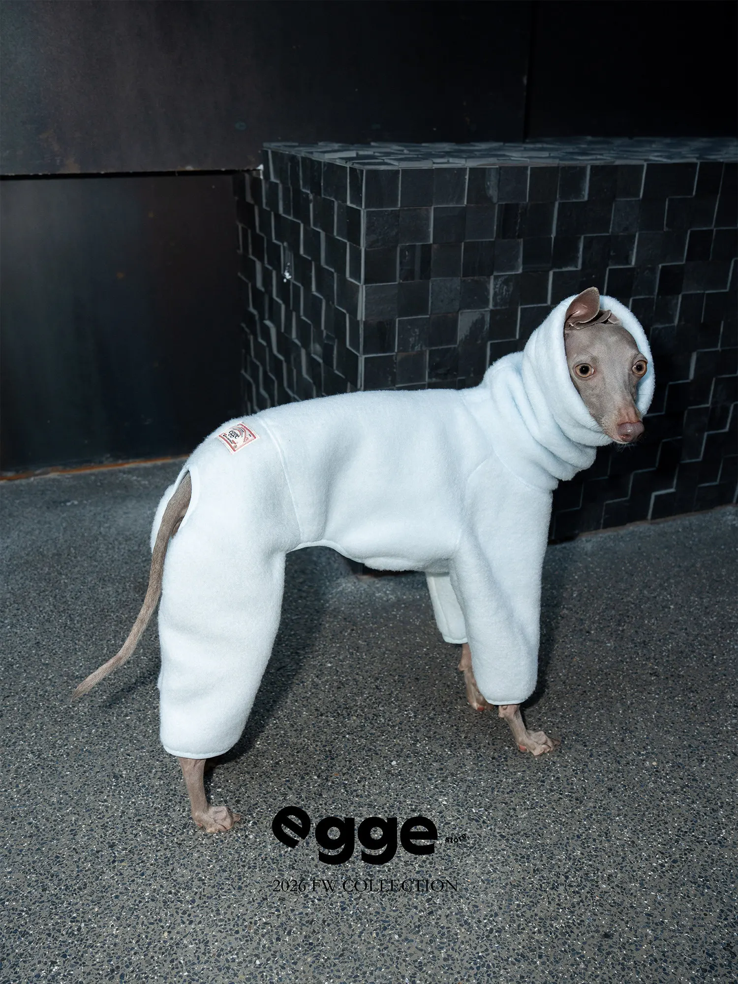 Hoge hals anti-statische hondenoverall, dikke warme winterkleding voor 4-potigen, geschikt voor Italiaanse windhond, Bedlington, Sighthound, zachte overall