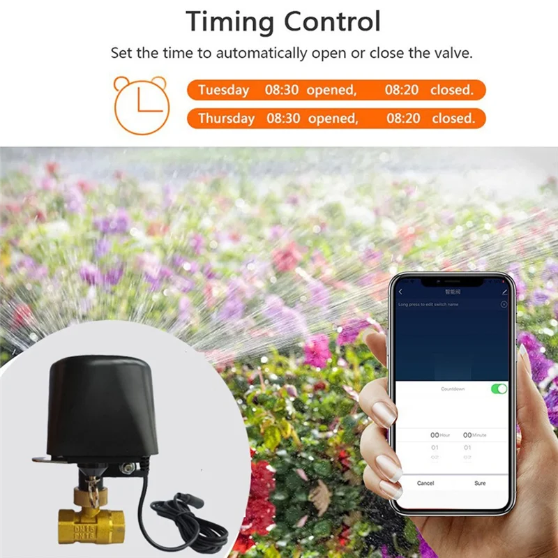 Tuya Smart 3.0 Vavle Wifi Stop Check Valve Gases Water Valve DN15 Wireless Timer Switch Control For Alexa Google Home