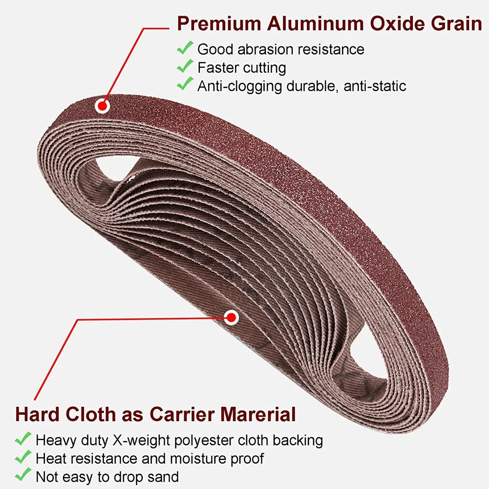 Sanding Belt 24 Pack 1/2 x 18 Inch Aluminum Oxide Air File Sander Belt Assortment,Belt Sander Tool for WoodworkingT98C