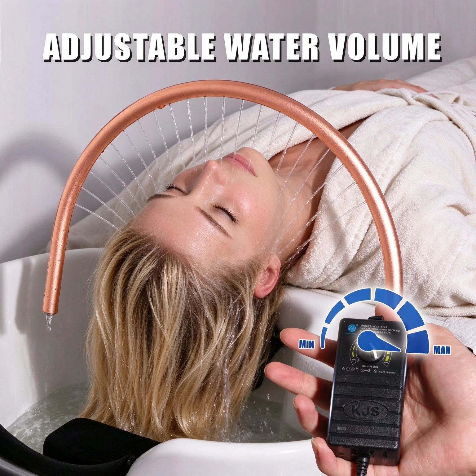 Salon Water Circulation Device Head Spa U-Shaped Waterfall Sprayer with Adjustable Flow Pump for Shampoo Bowl