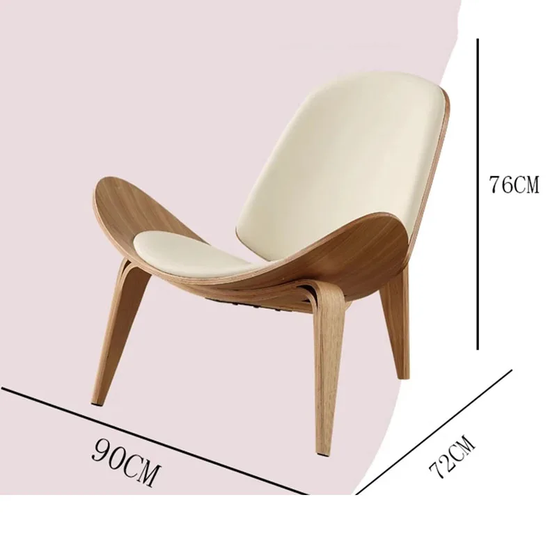 High Quality Solid Wood Living Room Chair Leather Ergonomic Meditation Lounge Chair Floor Vanity Meubles De Salon Home Furniture